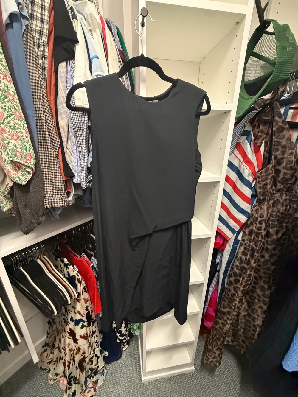 Acne Studios Caprice Sleeveless Black Mini Dress with Draping | Size 40